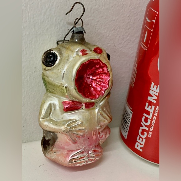 Early 20th Century Antique Suck Mouth Frog Christmas Tree Ornament - Picture 3 of 16